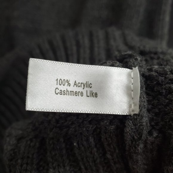 CANDY Grind Grey Cashmere-Like Utility Crew Neck Sweater Mens Size M - Picture 4 of 6